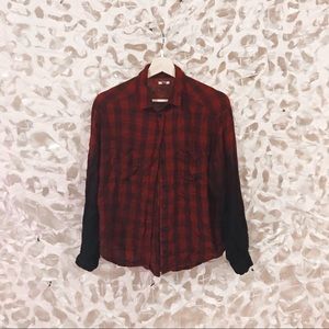 Red and black ombré flannel